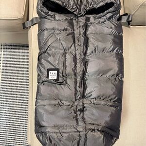 7am enfant blanket 212 evolution stroller footmuff metallic gray EUC